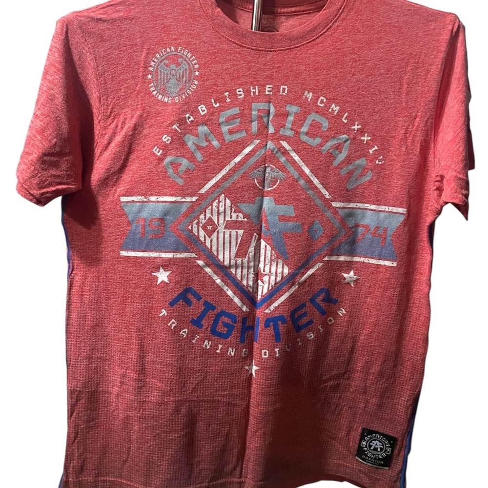 American Fighter Orange & Blue Graphic Tee